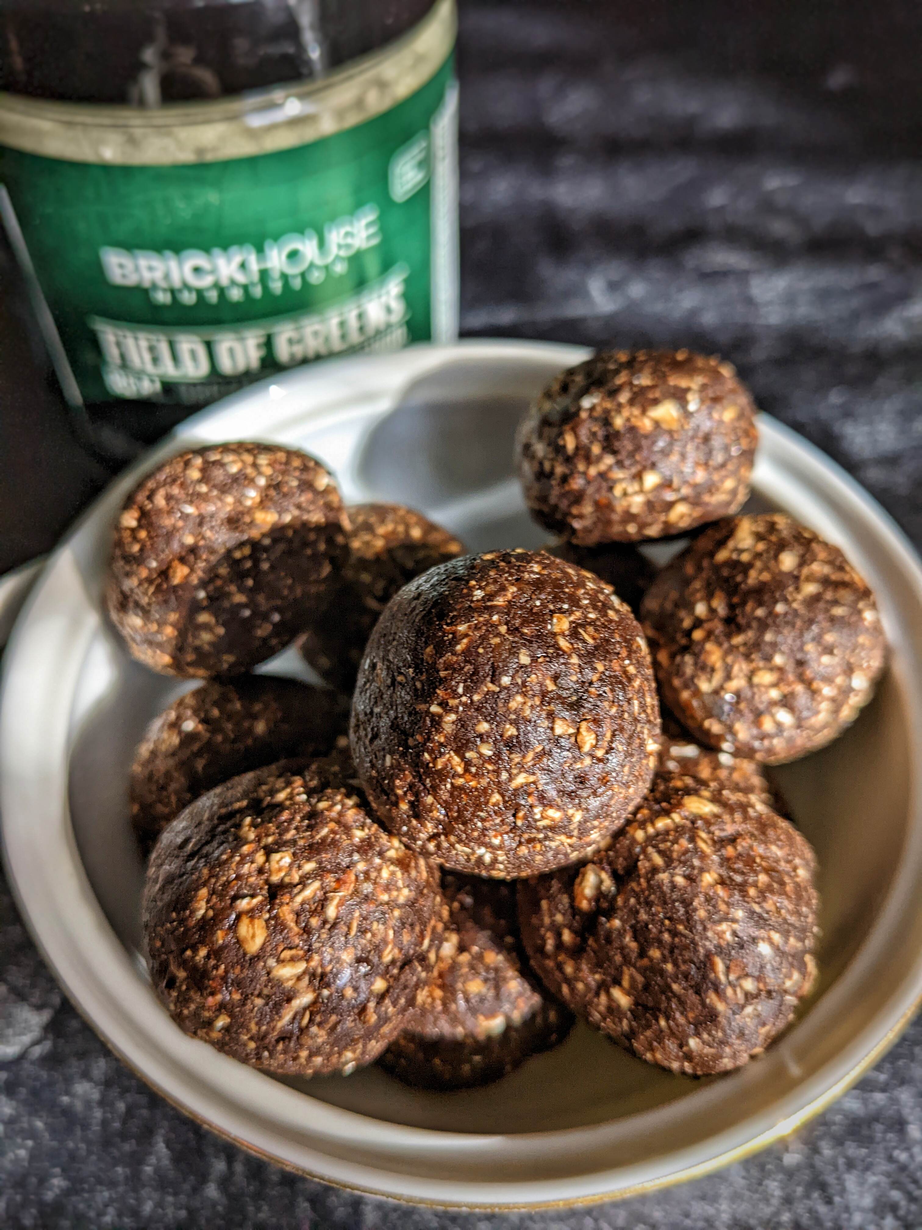 Dark Chocolate and Greens Energy Bites