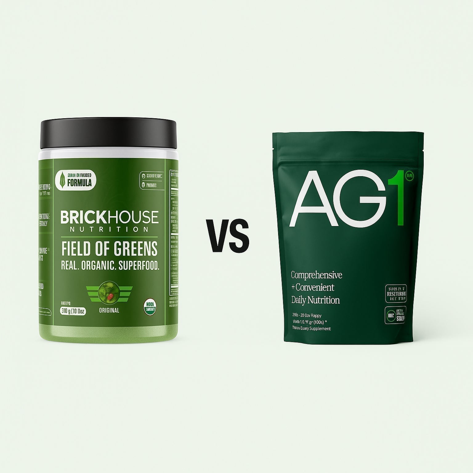 BrickHouse Nutrition Field of Greens vs. AG1 (Athletic Greens) Compared - BrickHouse Nutrition