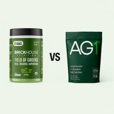 BrickHouse Nutrition Field of Greens vs. AG1 (Athletic Greens) Compared Thumbnail