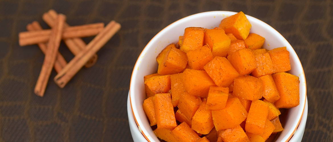 Coconut & Cinnamon Cubed Sweet Potatoes