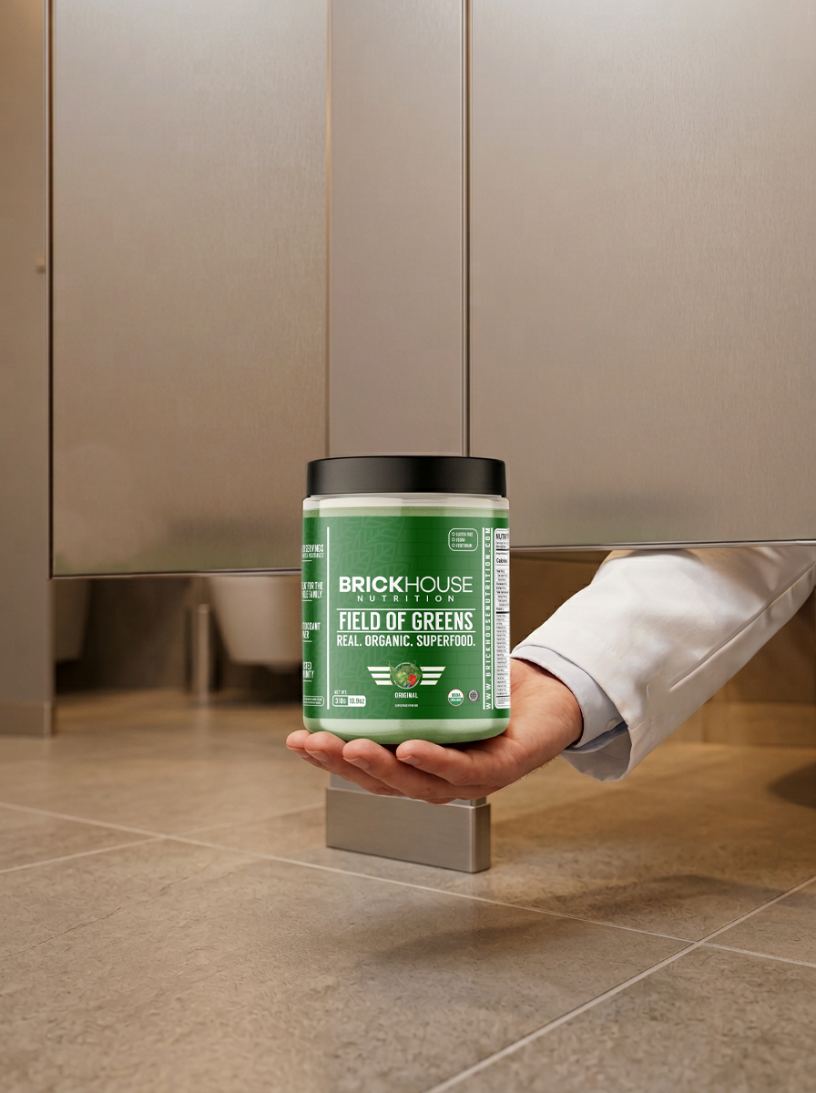 Field of Greens product held in a kitchen