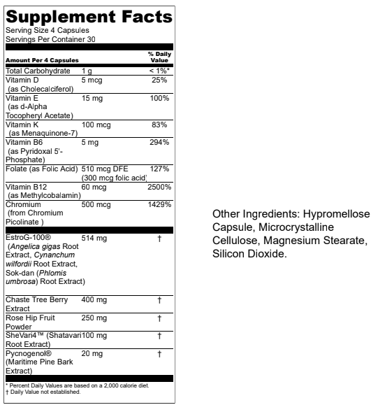 Level Supplement Facts: serving size 4 capsules, 30 servings per container