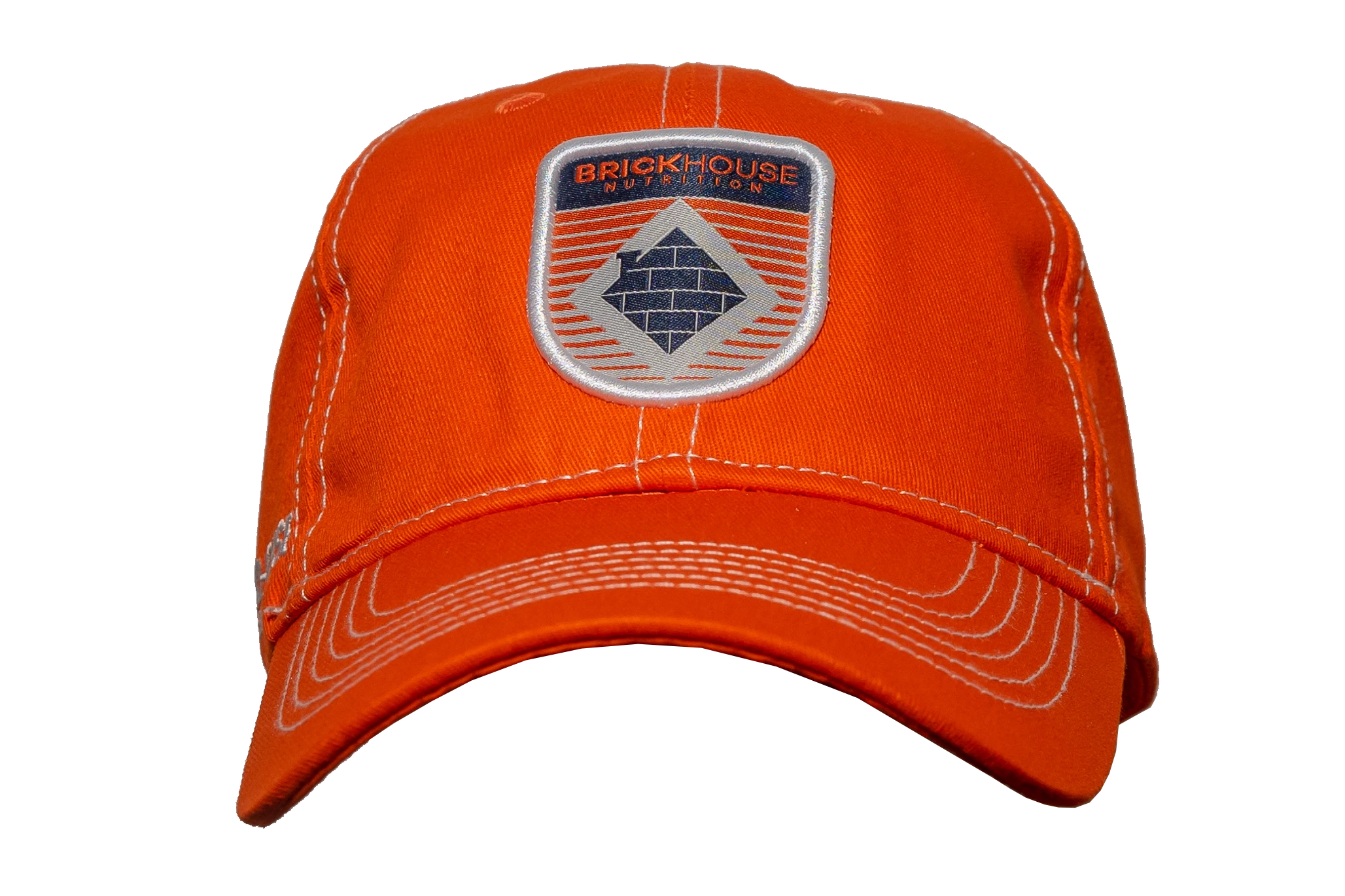 Brickhouse nutrition snapback hat patch orange front